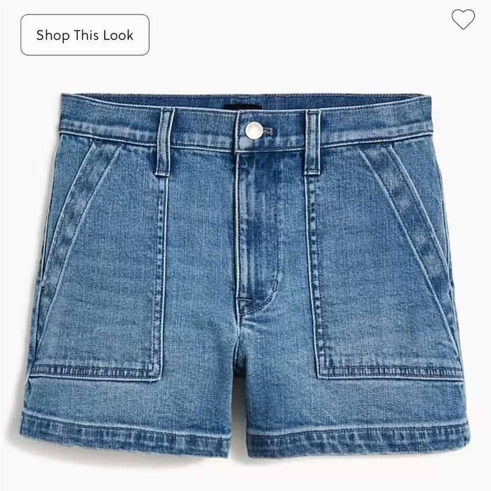 J Crew Utility High Rise Denim Shorts